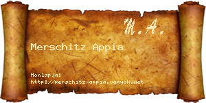 Merschitz Appia névjegykártya